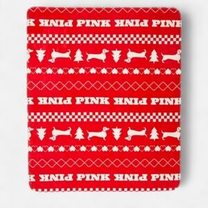 New Victoria's Secret PINK Holiday Fleece Blanket Red Pepper Fair Aisle DEASTOCK